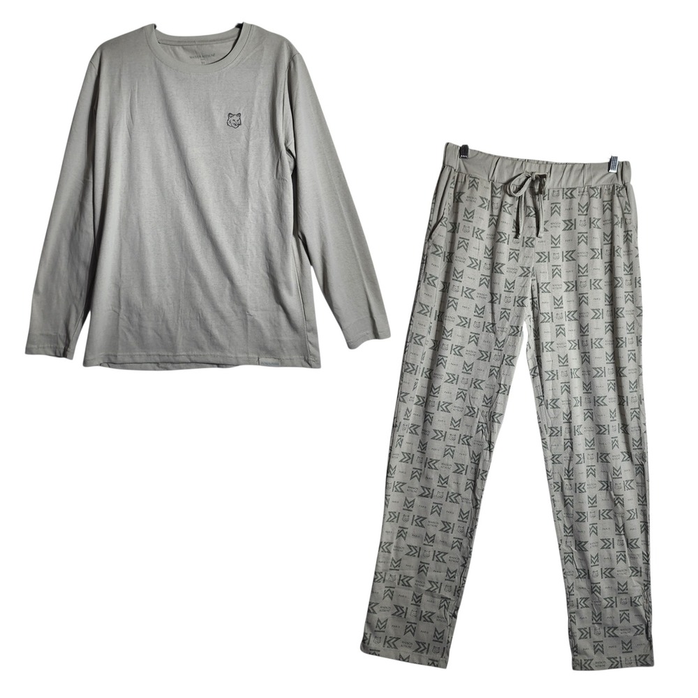 Maison Kitsune for EVA Air Pajama Set Grey Long Sleeve Top Monogram Pants L